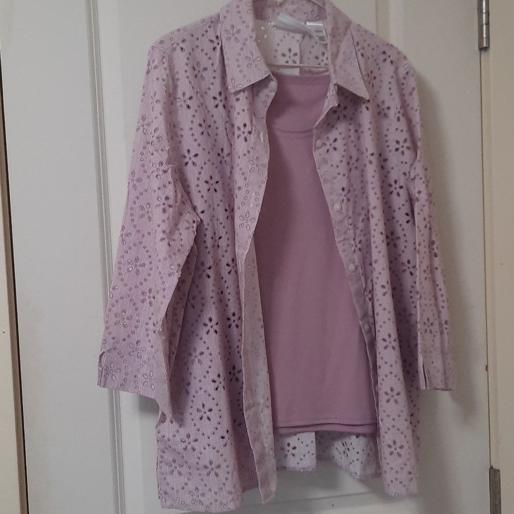 Button down blouse with matching tank top